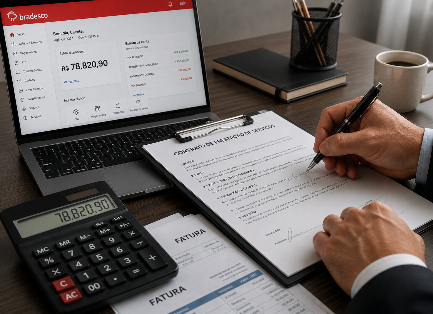 Assinatura de contrato de fomento mercantil